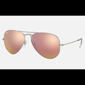 Pink Mirrored Ray-Ban Aviator Sunglasses